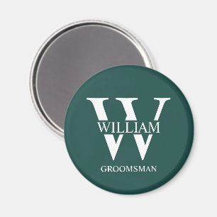 Personalisiertes Brautjunggesellen-Monogramm und N Magnet