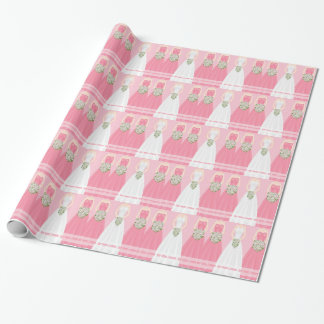 Personalisiertes bräutliches rosa geschenkpapier