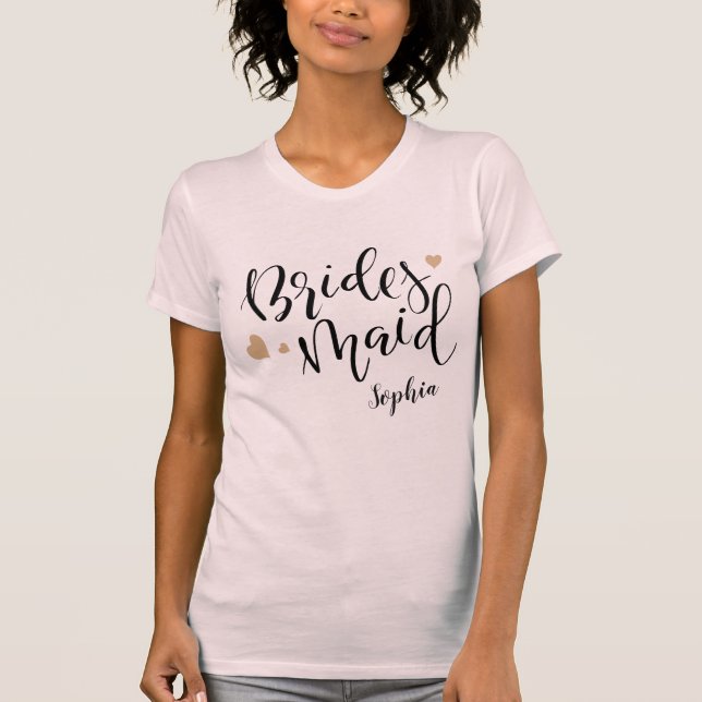 Personalisiertes Brautparty Bridesmaid Shirts (Vorderseite)