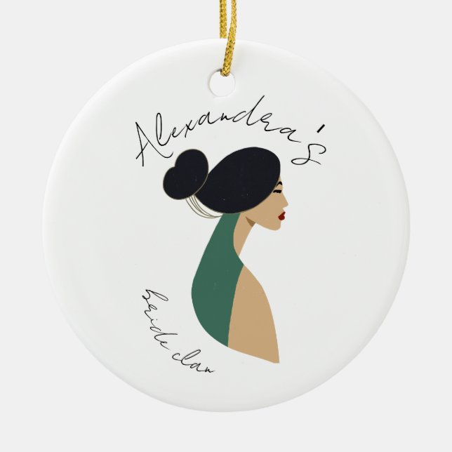 Personalisiertes Brautparty Gastgeschenk, Bachelor Keramik Ornament (Vorne)