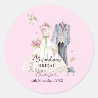 Personalisiertes Brautparty-Hochzeitskleid Runder Aufkleber