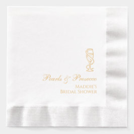 Personalisiertes Brautparty Perlen & Prosecco Gold Servietten Mit Folie
