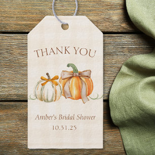 Personalisiertes Brautparty Rustikaler Herbst Dank Geschenkanhänger