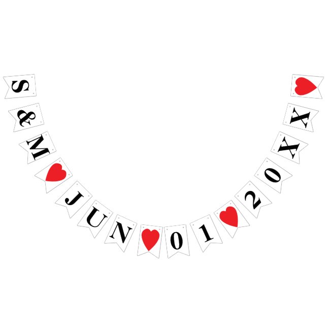 PERSONALISIERTES BREITDATUM UND INITIALEN DER BRÜC WIMPELKETTE (Alle)