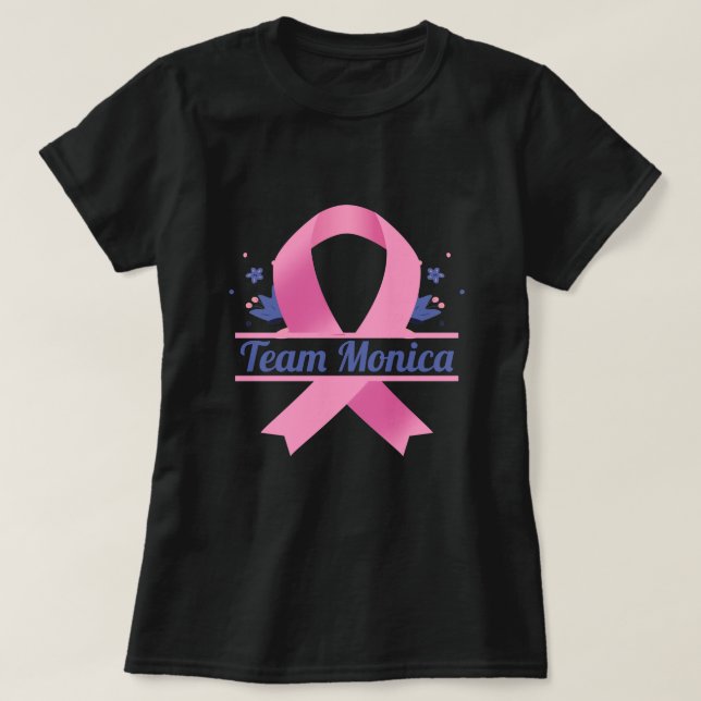 Personalisiertes Brest Cancer Team - Krebsbewussts T-Shirt (Design vorne)