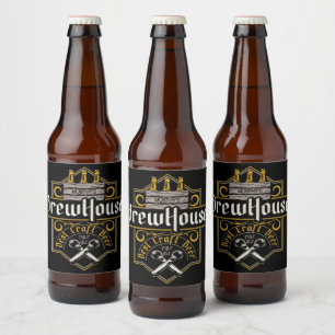 Personalisiertes BrewHouse Best Craft Bier Ale Bar Bierflaschenetikett