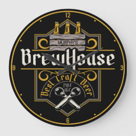 Personalisiertes BrewHouse Best Craft Bier Ale Bar Große Wanduhr