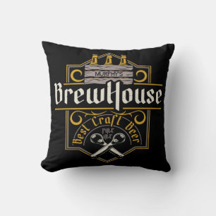 Personalisiertes BrewHouse Best Craft Bier Ale Bar Kissen