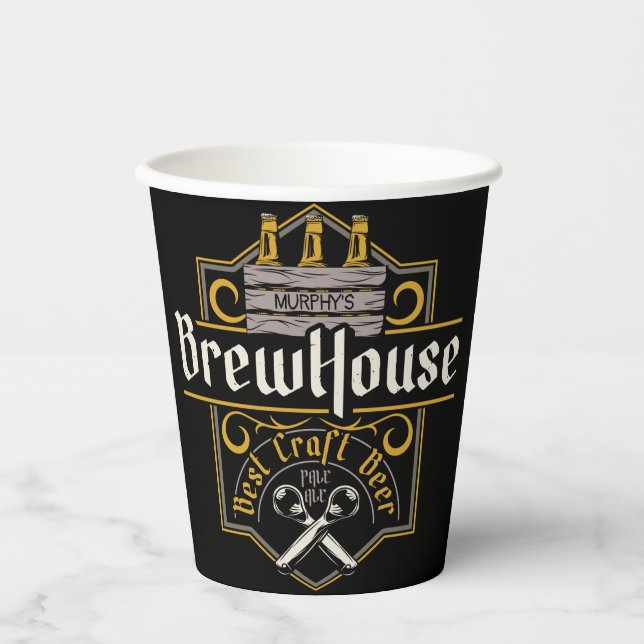 Personalisiertes BrewHouse Best Craft Bier Ale Bar Pappbecher (Vorderseite)