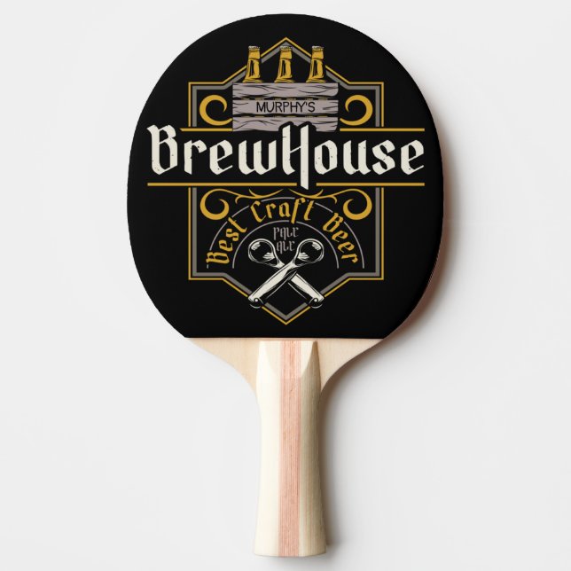 Personalisiertes BrewHouse Best Craft Bier Ale Bar Tischtennis Schläger (Vorderseite)