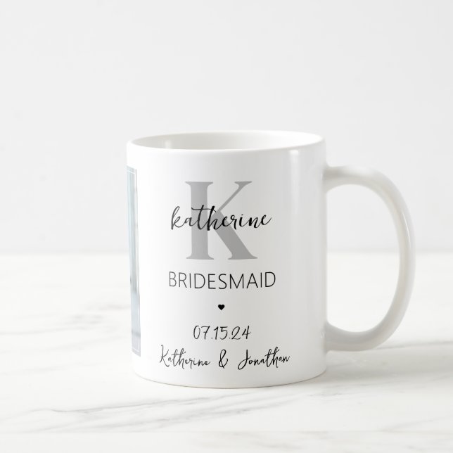 Personalisiertes Bridesmaid-Foto Hochzeitsgeschenk Kaffeetasse (Rechts)