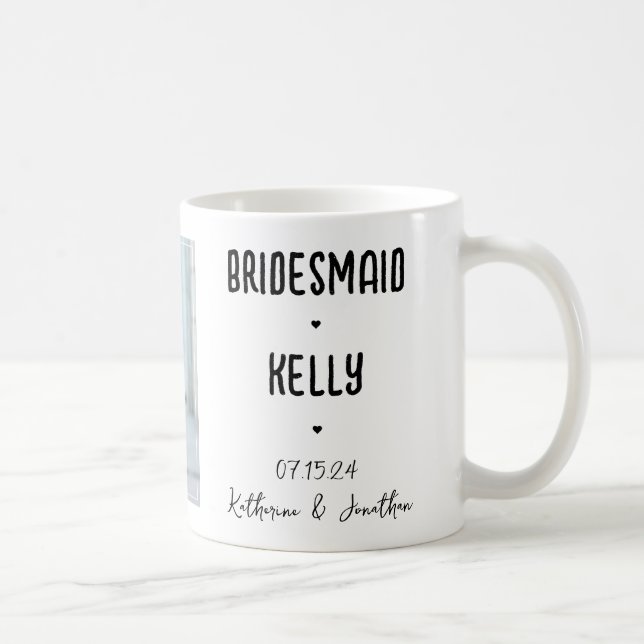 Personalisiertes Bridesmaid-Foto Hochzeitsgeschenk Kaffeetasse (Rechts)