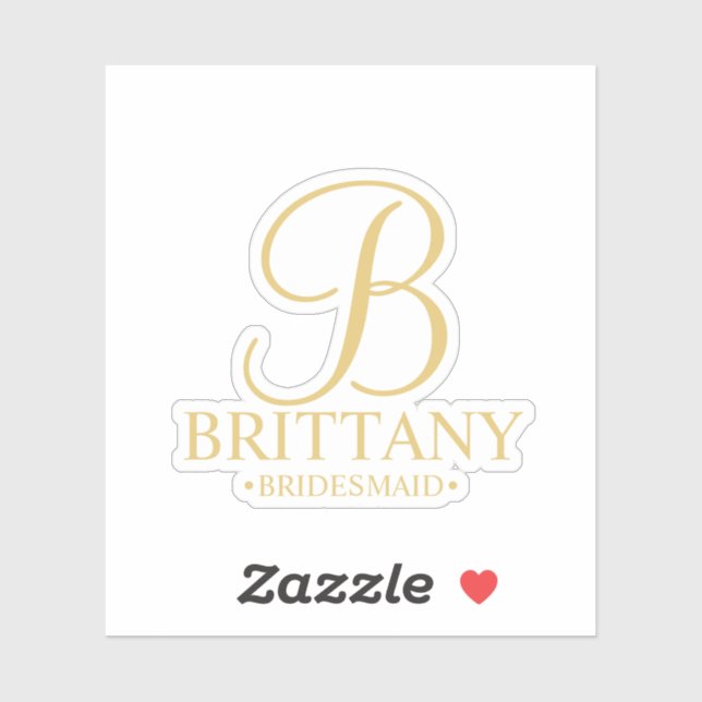 Personalisiertes Bridesmaid-Gold Monogramm und Nam Aufkleber (Blatt)