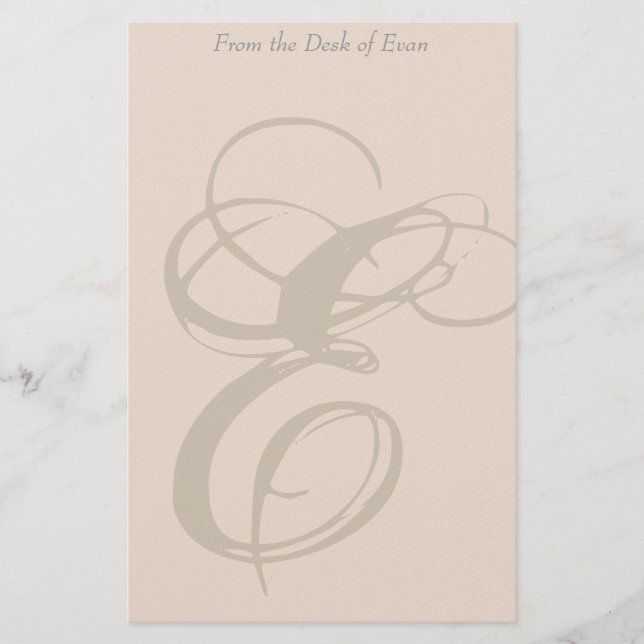 Personalisiertes Briefpapier des Monogramm-E (Vorderseite)
