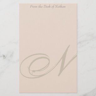 Personalisiertes Briefpapier des Monogramm-N