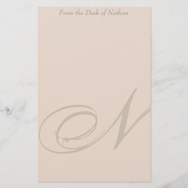 Personalisiertes Briefpapier des Monogramm-N (Vorderseite)