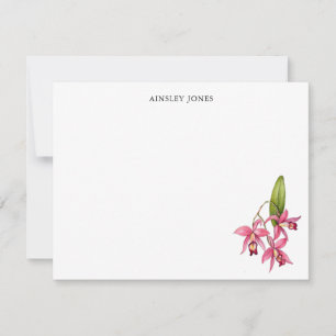 Personalisiertes Briefpapier mit rosa Wasserfarben Mitteilungskarte