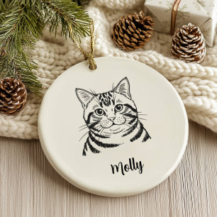 Personalisiertes Britisch Kurzhaar-Katze Weihnacht Keramik Ornament