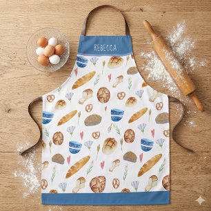 Personalisiertes Brot & Bäckerei-Wasserfarbmuster Schürze
