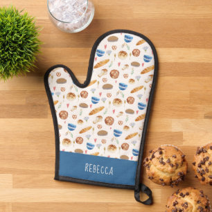 Personalisiertes Brot und Bäckerei Wasserfarben Mu Ofenhandschuh