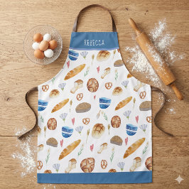 Personalisiertes Brot und Bäckerei Wasserfarben Mu Schürze
