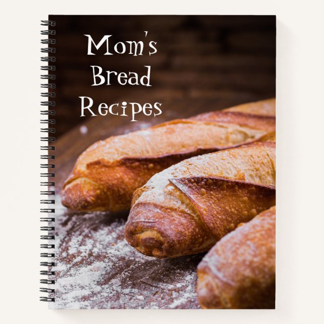 Personalisiertes Brot und Backrezeptorbuch Notizbuch (Vorderseite)
