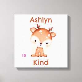 Personalisiertes Brown Deer Kids Affirmation Kinde Leinwanddruck