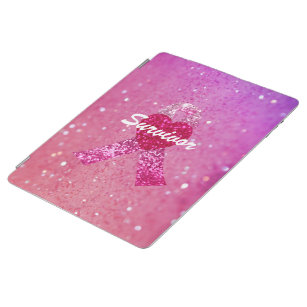 Personalisiertes Brustkrebs-Schein-Rosa-Band iPad Hülle