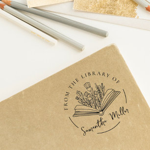 Personalisiertes Buch aus der Bibliothek   Buchübe Gummistempel