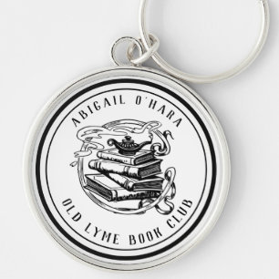 Personalisiertes Buchclub-Emblem Schwarz Vintage Schlüsselanhänger