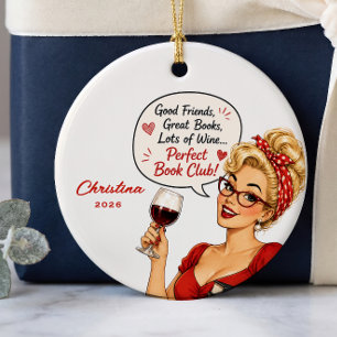 Personalisiertes Buchclub-Ornament-Geschenk Keramik Ornament