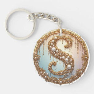 Personalisiertes Buchstabe S Schmuck Stil Geschenk Schlüsselanhänger
