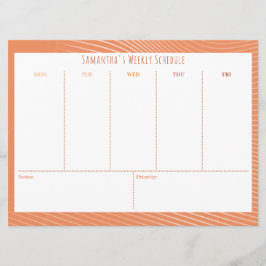 Personalisiertes Budget Orange Weekekly Schedule