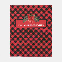 Personalisiertes Buffalo Kariert Weihnachten Fleecedecke