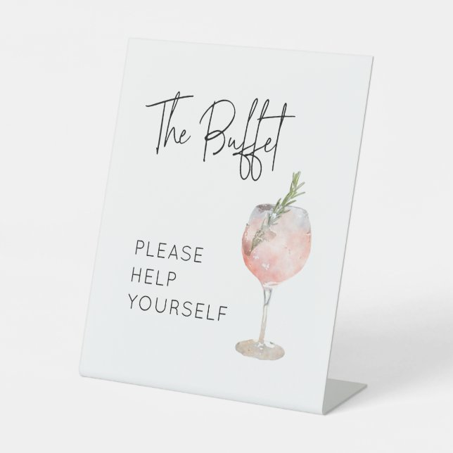Personalisiertes Buffet-Tafelzeichen für Geburtsta Sockelschild (Vorderseite)