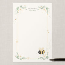Personalisiertes Bumble Bee Kinderzimmer Schreibpa