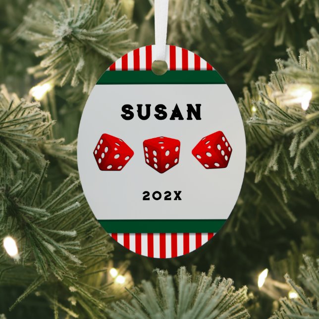 Personalisiertes Bunco Holiday-Geschenk Ornament Aus Metall (InSitu)