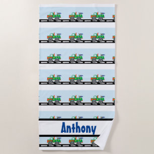 Personalisiertes buntes Monster-LKW-Badetuch Strandtuch