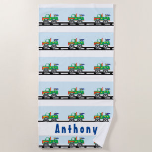 Personalisiertes buntes Monster-LKW-Badetuch Strandtuch