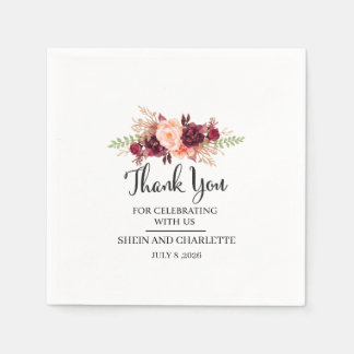 Personalisiertes burgunderrotes Hochzeitsgeschenk, Serviette