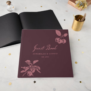 Personalisiertes burgunderrotes Hochzeitsjubiläum  Gästebuch