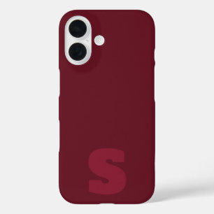 Personalisiertes burgunderrotes initiales iPhone / 16 Hülle