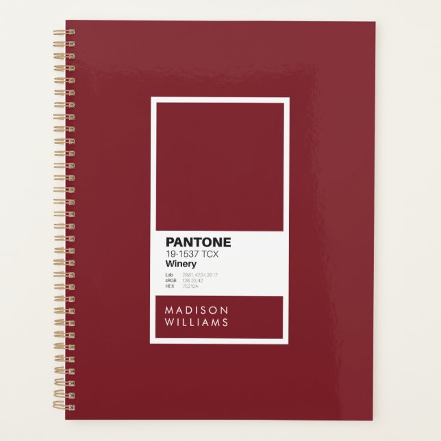 Personalisiertes Burgundy-Wine-Notebook | Individu Planer (Vorderseite)