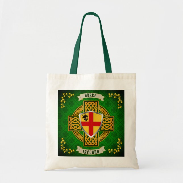 Personalisiertes "Burke Irish Shield & Celtic Cros Tragetasche (Vorne)