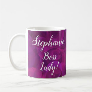 Personalisiertes Büro für Violett-Rose Boss Lady Kaffeetasse