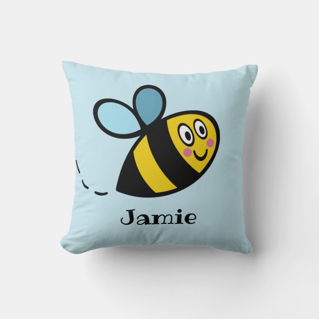 Personalisiertes Busy Bumblebee Muster Kissen (Vorderseite)