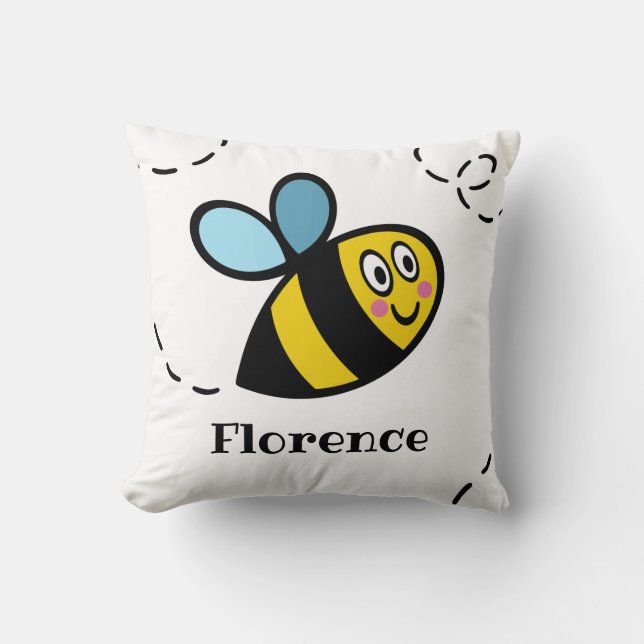 Personalisiertes Busy Bumblebee Muster Kissen (Vorderseite)