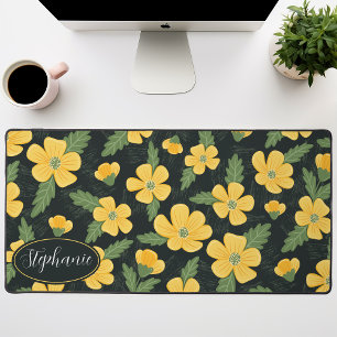 Personalisiertes Butterblumen-Blumenmuster Schreibtischunterlage