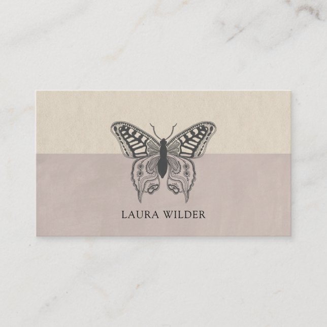 Personalisiertes Butterfly-Illustrations-Logo Visitenkarte (Vorderseite)