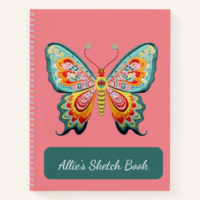 Personalisiertes Butterfy Spiral Notebook Notizbuch (Vorderseite)